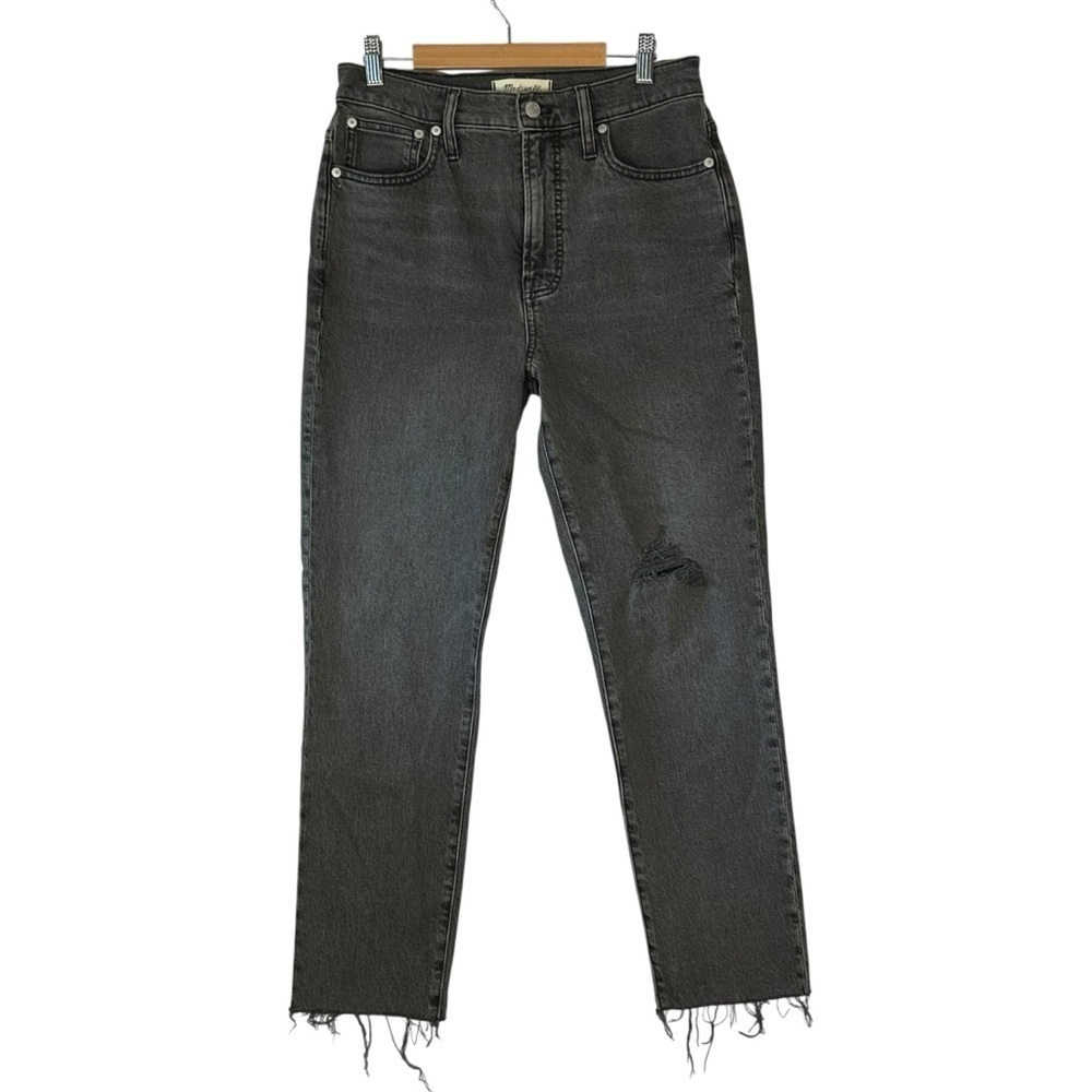 Madewell Jeans Womens 27 Black The Perfect Vintage Jean Straight Distressed